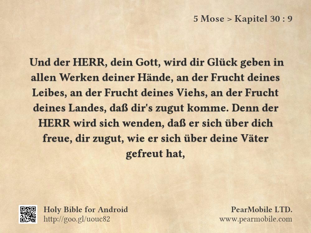 5 Mose, Kapitel 30:9